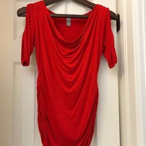 Red ruched Rubicon top